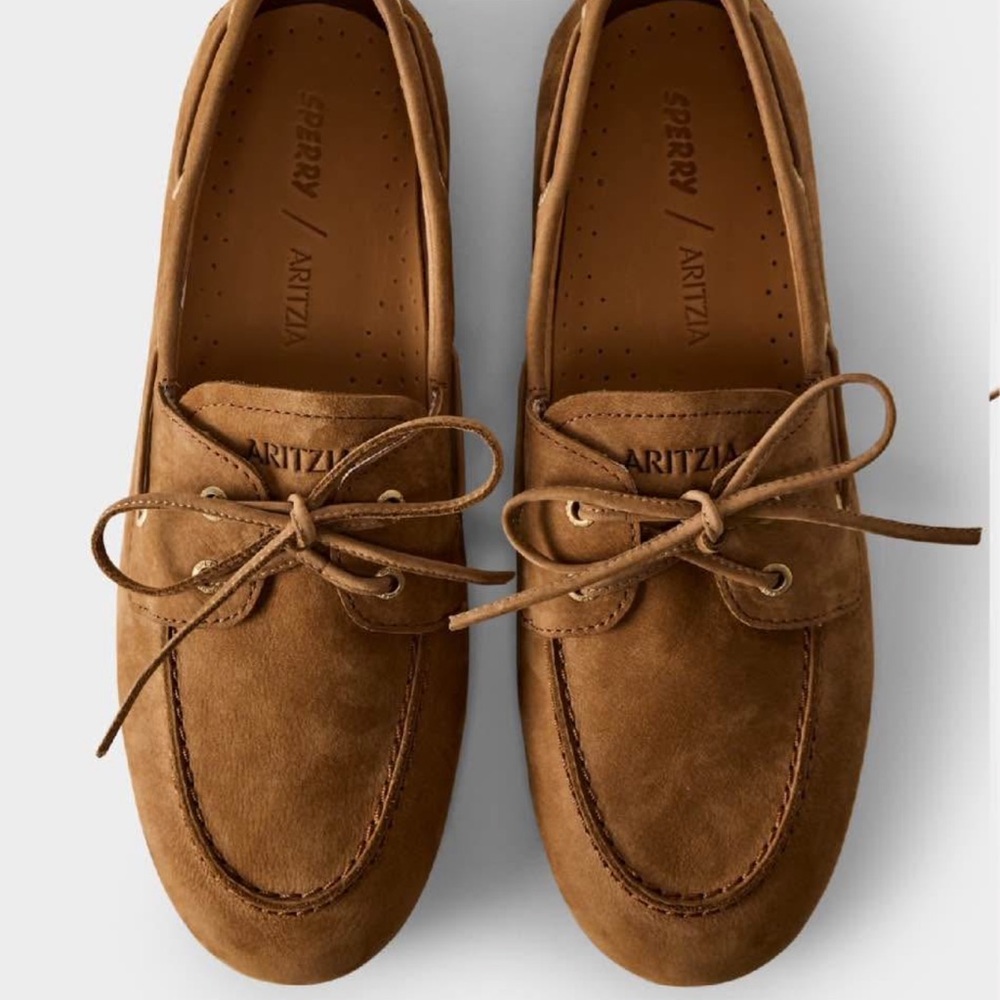 Aritzia x Sperry Women’s Galley Brown Suede Boat Shoes